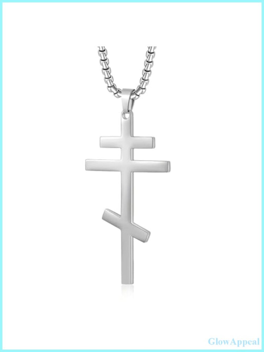 Russian Orthodox Cross Pendant Necklace Stainless Steel Unisex